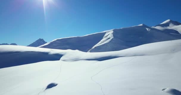 Beautiful morning panorama on high snow mountains — Stock Video