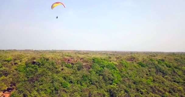 Paragliden in de tropen — Stockvideo