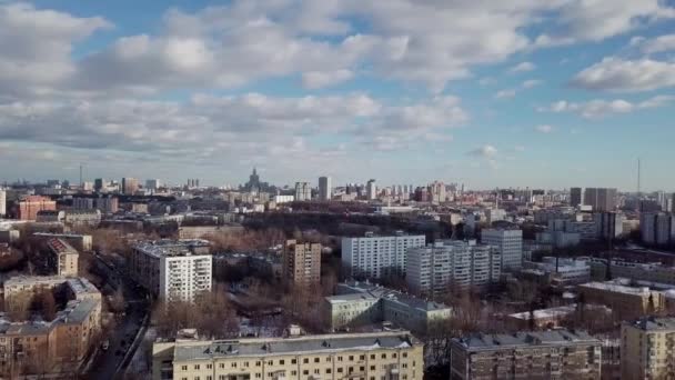 Antenne Moskou stad schieten stadsgezicht — Stockvideo