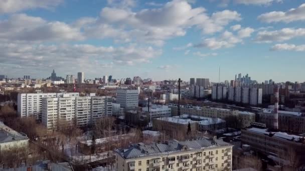 Antenne Moskou stad schieten stadsgezicht — Stockvideo