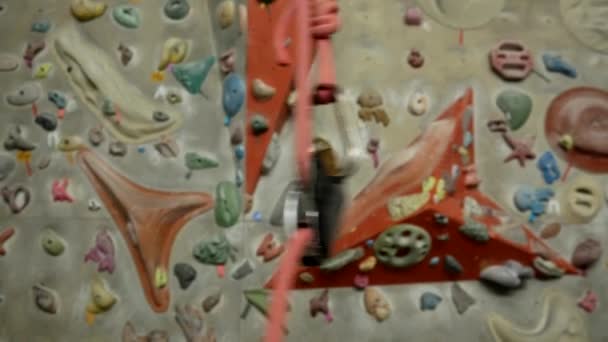 Tırmanma duvarı Panoraması — Stok video