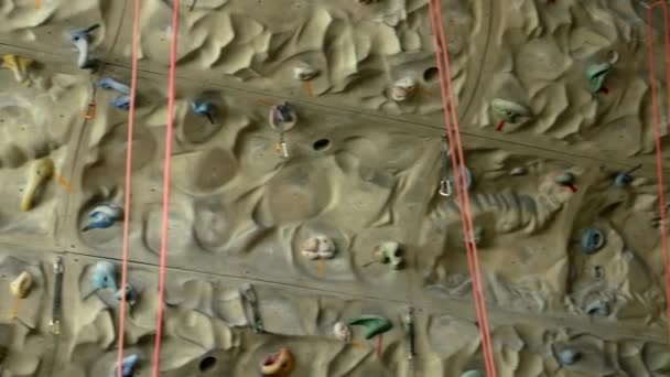 Panorama of the climbing wall — Stock Video