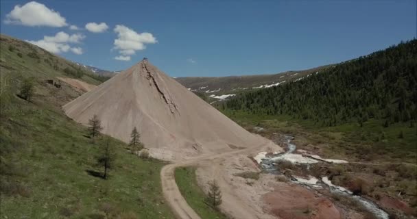 Aerial view of mine in the mountains — Stock Video