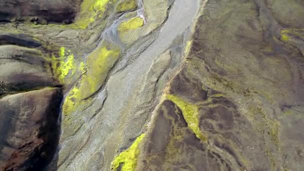 Paisagem vulcânica Na Islândia de cima . — Vídeo de Stock