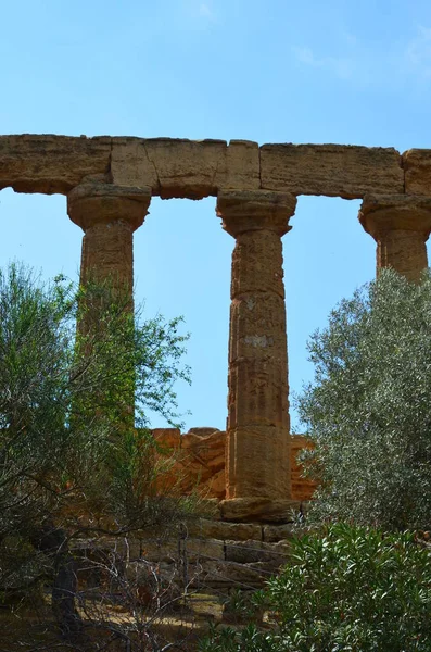 Antiguo Templo Griego Juno Dios Agrigento Sicilia Italia — Foto de Stock