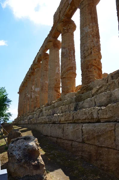 Antiguo Templo Griego Juno Dios Agrigento Sicilia Italia — Foto de Stock