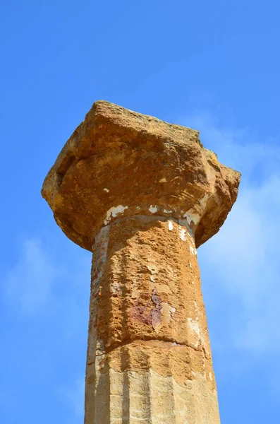 Templo Hércules Columnas Antiguas Italia Sicilia Agrigento —  Fotos de Stock