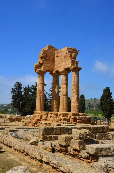 Temple Dioskurové Agrigento Itálie — Stock fotografie