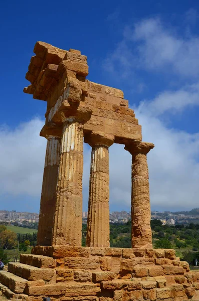 Tempio Dei Dioscuri Agrigento Sicilia Italia — Foto Stock