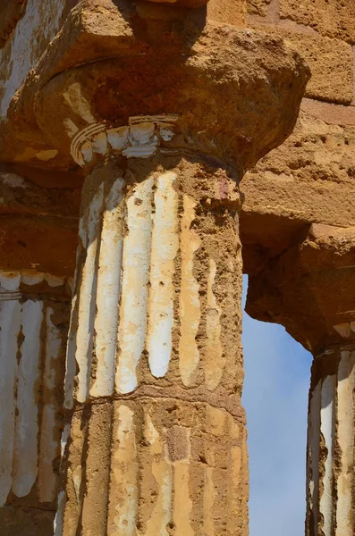 Tempel Der Dioskuren Agrigent Sizilien Italien — Stockfoto