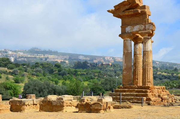 Ναός Των Διόσκουρων Αγκριτζέντο Σικελία Ιταλία — Φωτογραφία Αρχείου