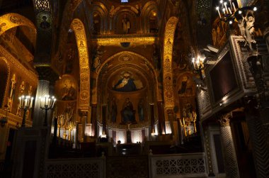 Palazzo dei Normanni (Norman Sarayı) - Palermo - Sicilya - İtalya yılında Capella Palatina iç