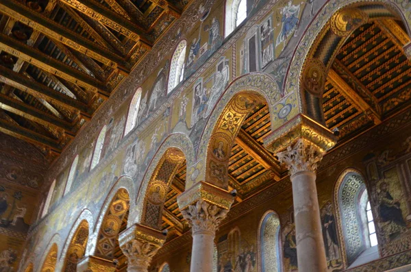 Interieur Van Duomo Monreale Sicilië — Stockfoto
