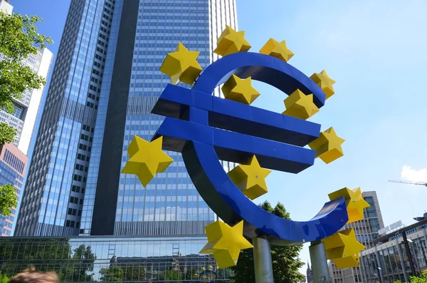 Euró Jel Frankfurtban — Stock Fotó