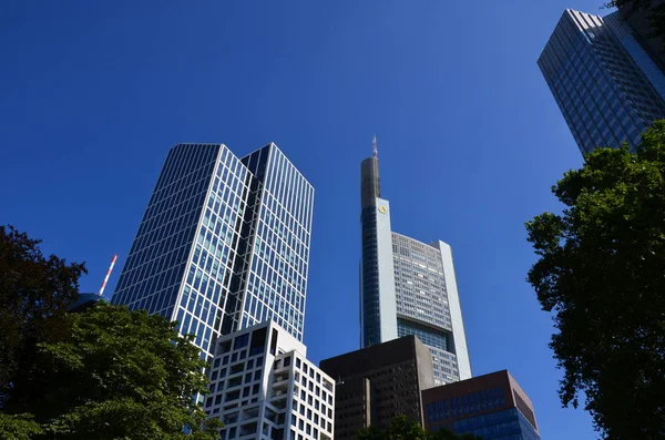 Skyskrapor Frankfurt Main Tyskland — Stockfoto