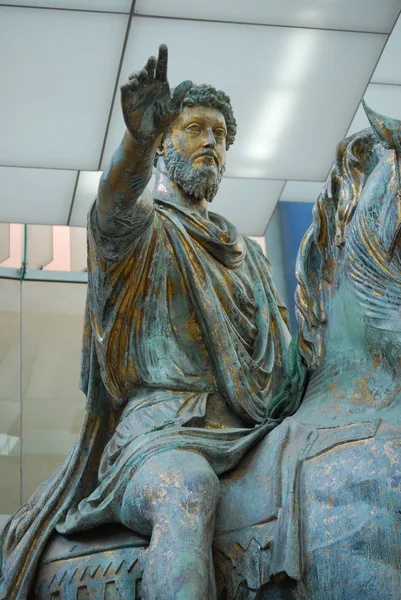 Marcus Aurelius Heykel Capitolini Müzesi Roma — Stok fotoğraf