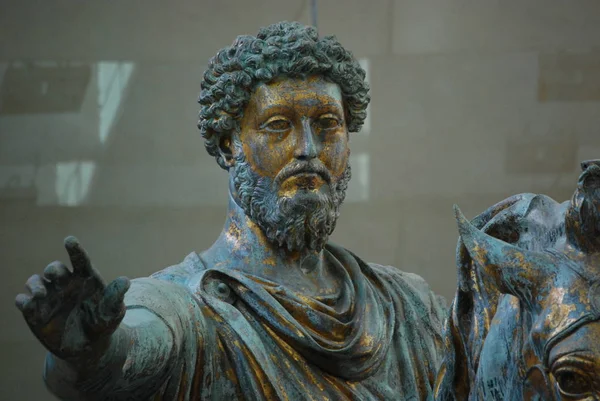 Marcus Aurelius Heykel Capitolini Müzesi Roma - Stok İmaj