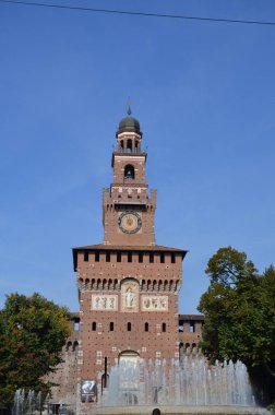 Milano, İtalya 10.05.2015: Sforzesco Kalesi