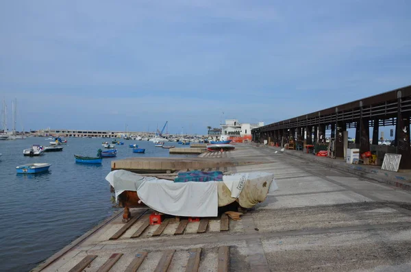 Vista Serale Del Porto Turistico Con Diverse Barche Pesca — Foto Stock