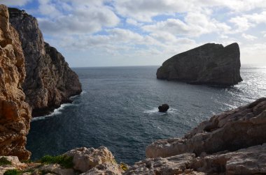 Capo Caccia yakınındaki Alghero, Sardunya, İtalya 