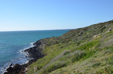 Tharros yakınlarındaki harika plajlar Sinis 'te