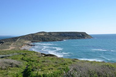 Tharros yakınlarındaki harika plajlar Sinis 'te