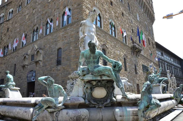 Fountain Neptune Florence — Stock Photo, Image