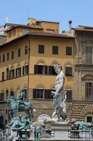 Fountain Neptune Florence — Stock Photo, Image