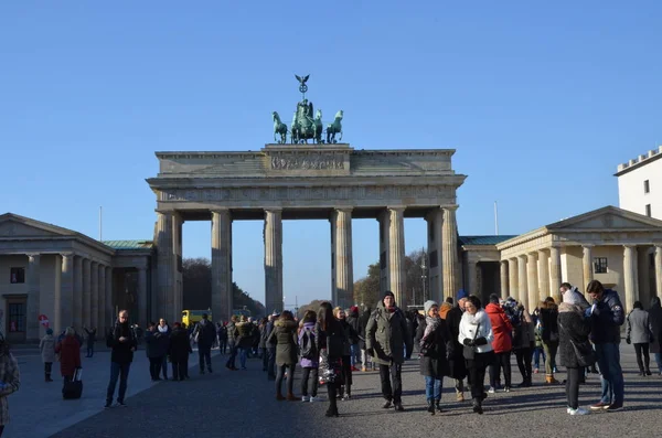 Puerta Brandeburgo Amanecer Berlín Alemania —  Fotos de Stock