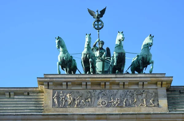 Braniborská Brána Východ Slunce Berlín Německo — Stock fotografie