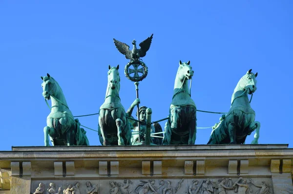 Puerta Brandeburgo Amanecer Berlín Alemania —  Fotos de Stock