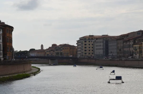 Pisa San Ranieri Luminara Için Aydınlatılmış Sokaklar — Stok fotoğraf