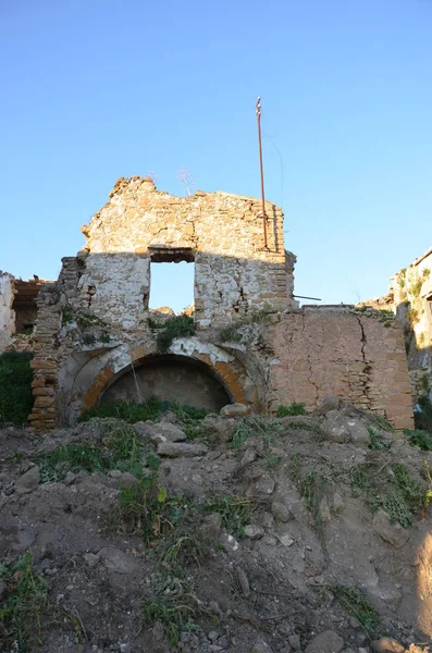 Geisterstadt Poggioreale Sizilien — Stockfoto