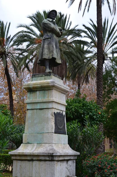 Statue Dans Jardin Public Villa Bonanno Palerme — Photo