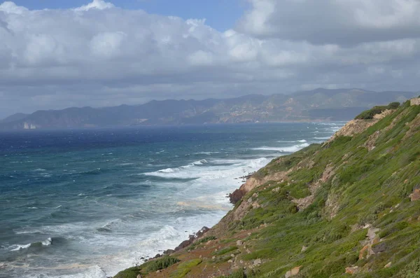 地中海海岸在波尔图斯库索 卡比尼亚 伊格莱西亚斯 南撒丁岛 — 图库照片