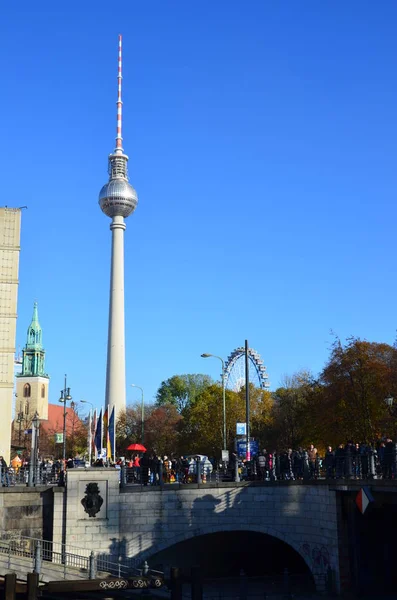Der Berühmte Fernsehturm Berlin Deutschland — Stockfoto