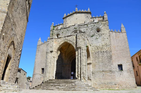 Catedral Medieval Erice Sicília — Fotografia de Stock