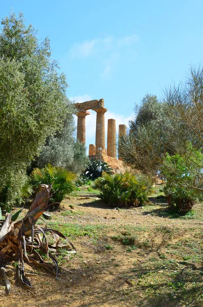 Oude Griekse Tempel Van Juno Vallei Van Tempel Agrigento — Stockfoto