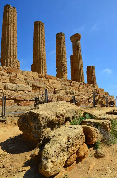 Starověký Řecký Chrám Údolí Juno Chrámu Agrigento — Stock fotografie