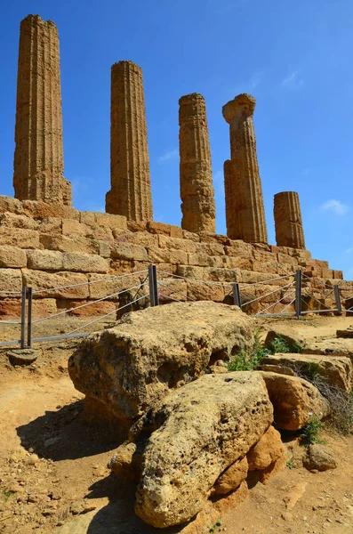 Starověký Řecký Chrám Údolí Juno Chrámu Agrigento — Stock fotografie