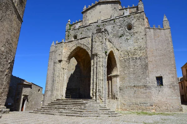 Catedral Medieval Erice Sicília — Fotografia de Stock