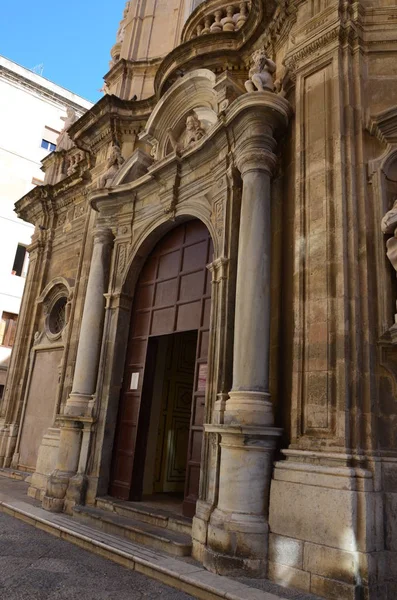 Dettaglio Esterno Della Chiesa Trapani — Foto Stock