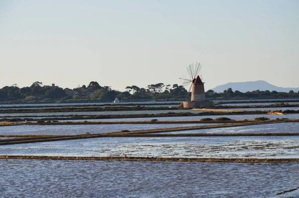 Famosa Solución Salina Trapani Sicilia —  Fotos de Stock