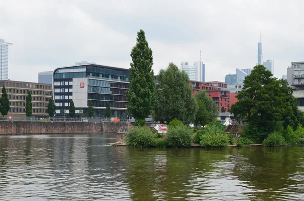 Φραγκφούρτη Γερμανία Θέα Στην Πόλη Από Ποτάμι — Φωτογραφία Αρχείου
