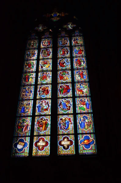 Foltos Üveg Kölni Székesegyháztól Szent Péter Székesegyház — Stock Fotó