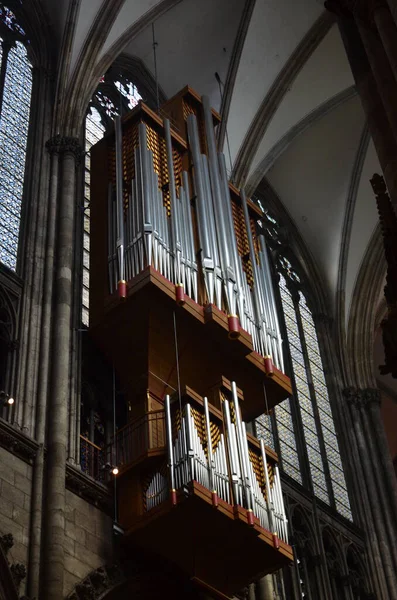 Órgano Tubería Dentro Catedral Colonia —  Fotos de Stock