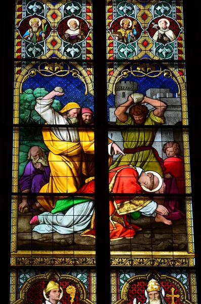 Stained Glass Church Window Depicting Pentecost Dom Cologne Germany — Stock Photo, Image