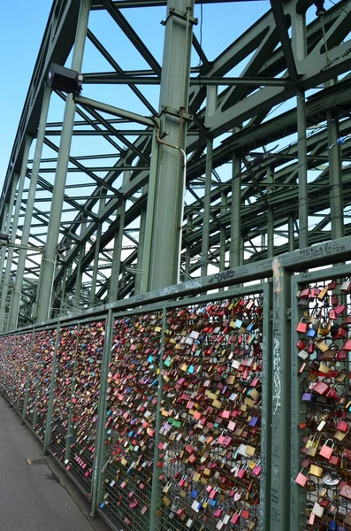 Pont Hohenzollern Hohenzollernbrcke Cologne Koln Allemagne — Photo