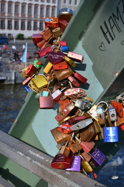 Cadenas Sur Pont Signe Amour Francfort Sur Main Allemagne — Photo