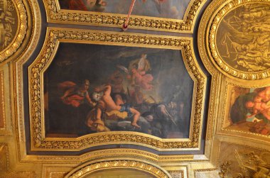 Versay, Fransa - 03.26.2017: Paris yakınlarındaki Versailles Şatosu (Versailles Sarayı)